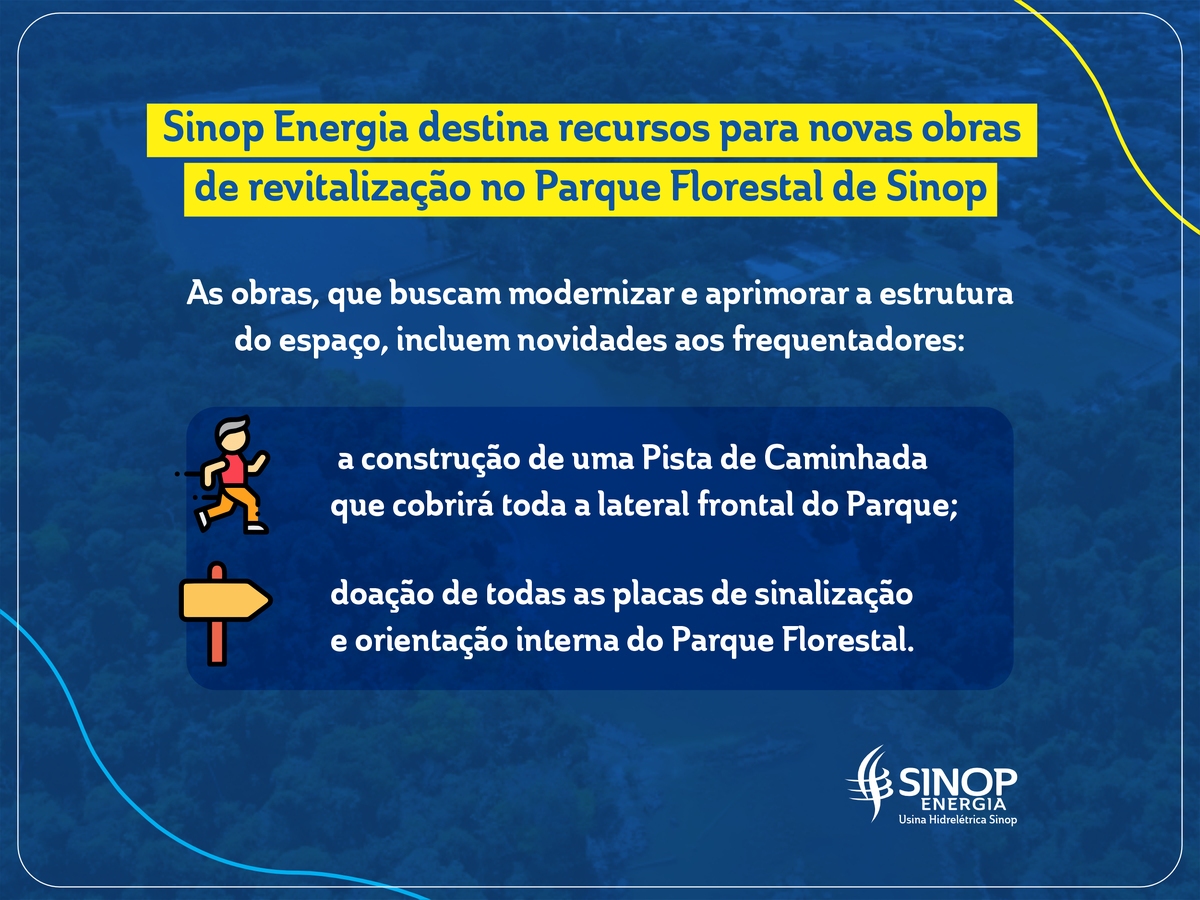 Sinop Energia destina recursos para novas obras de revitalização no Parque Florestal de Sinop