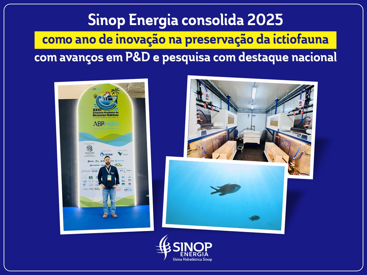 Sinop Energia consolida 2025 como ano de inovação na preservação da ictiofauna com avanços em P&D e destaque nacional