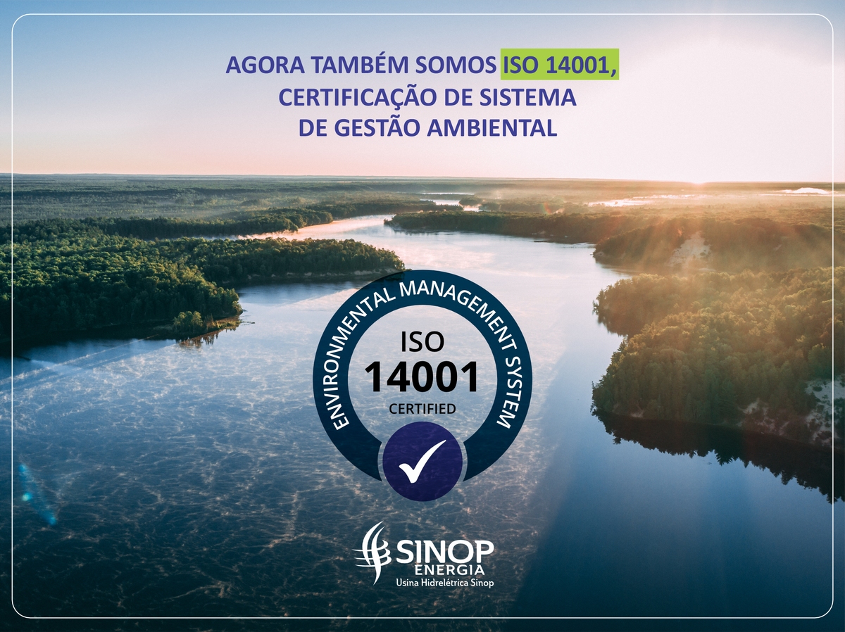 Sinop Energia conquista Certificação ISO 14001 
