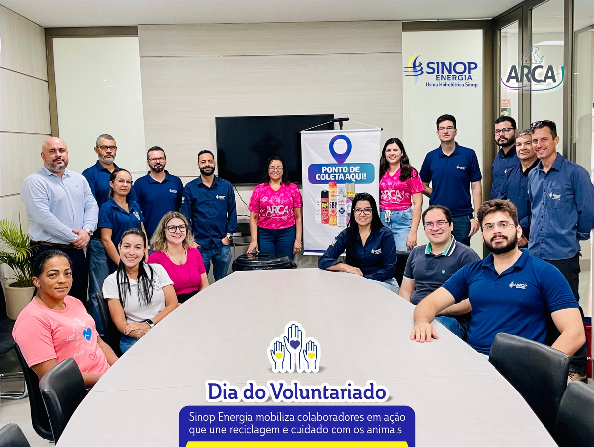 Dia do Voluntariado: Sinop Energia mobiliza colaboradores em ação que une reciclagem e cuidado com os animais
