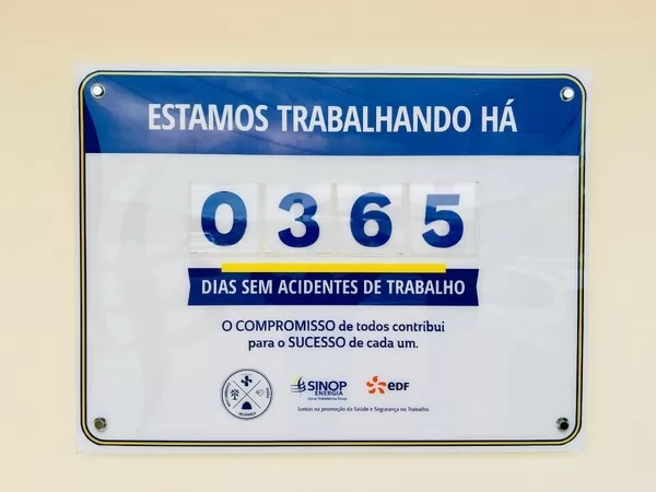 Sinop Energia alcança 365 dias sem acidentes no mês que marca o Dia Mundial da Saúde e Segurança no Trabalho